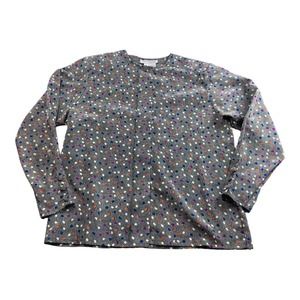 2767 Vintage Oscar De La Renta Button Up Blouse Sz 14 Polka Dot Long Sleeve 80's